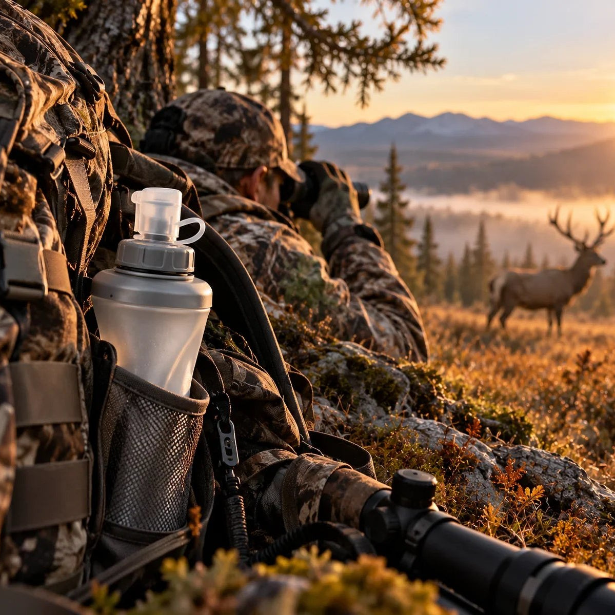 Silent Collapsible Hunting Water Bottle – 500ML Soft Flask for Outdoor Adventure
