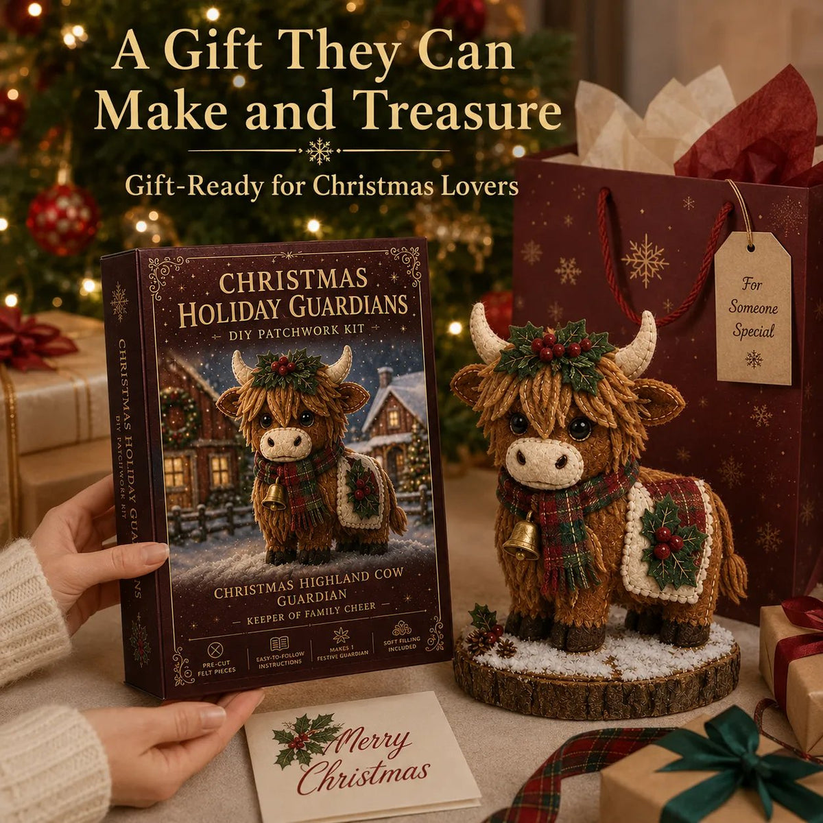 Beginner-Friendly Christmas Holiday Guardian Felt Patchwork Kit Collection