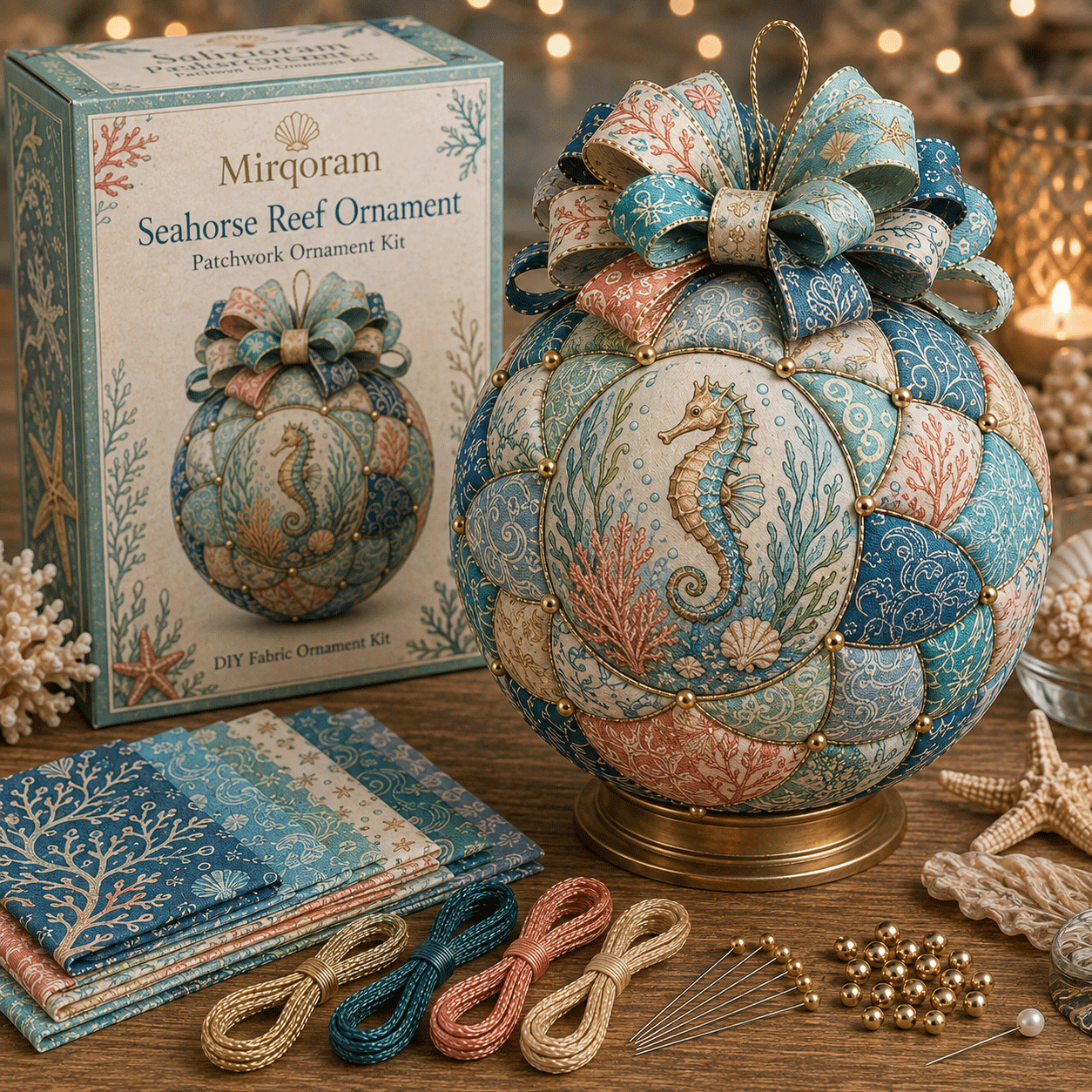 Beginner-Friendly DIY Ocean Treasures Patchwork Ornament Kit Collection