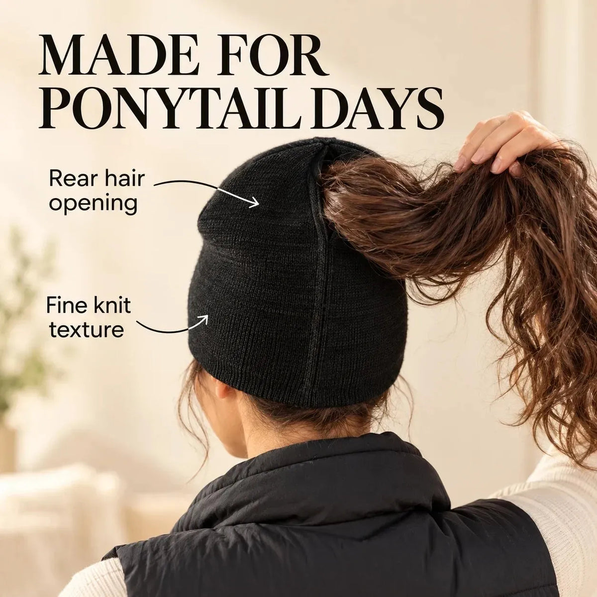 Women's Magnetic Ponytail Beanie