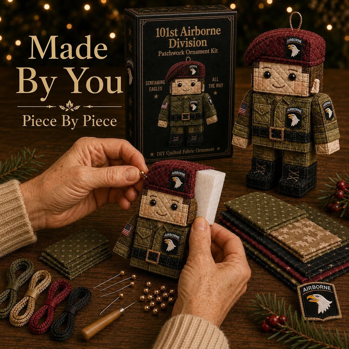 U.S. Army Airborne Paratrooper Patchwork Ornament DIY Kit