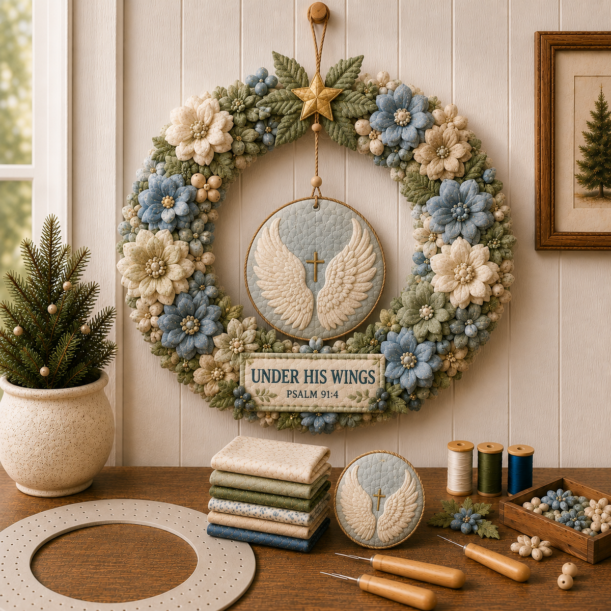 Faith & Scripture Fabric Wreath DIY Kit