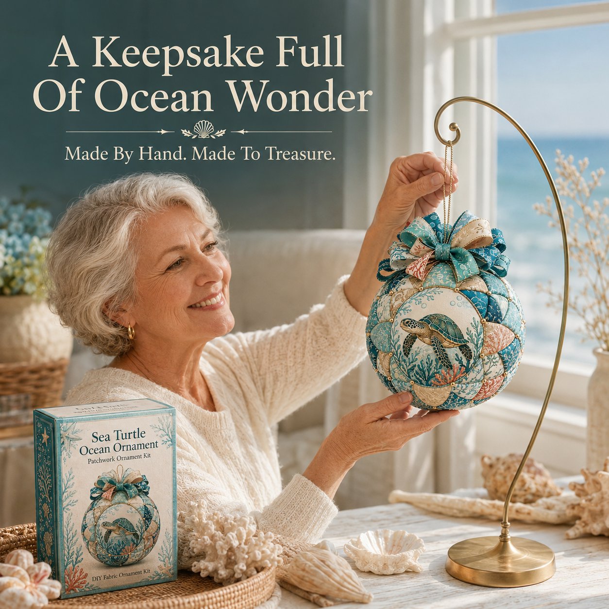 Beginner-Friendly DIY Ocean Treasures Patchwork Ornament Kit Collection
