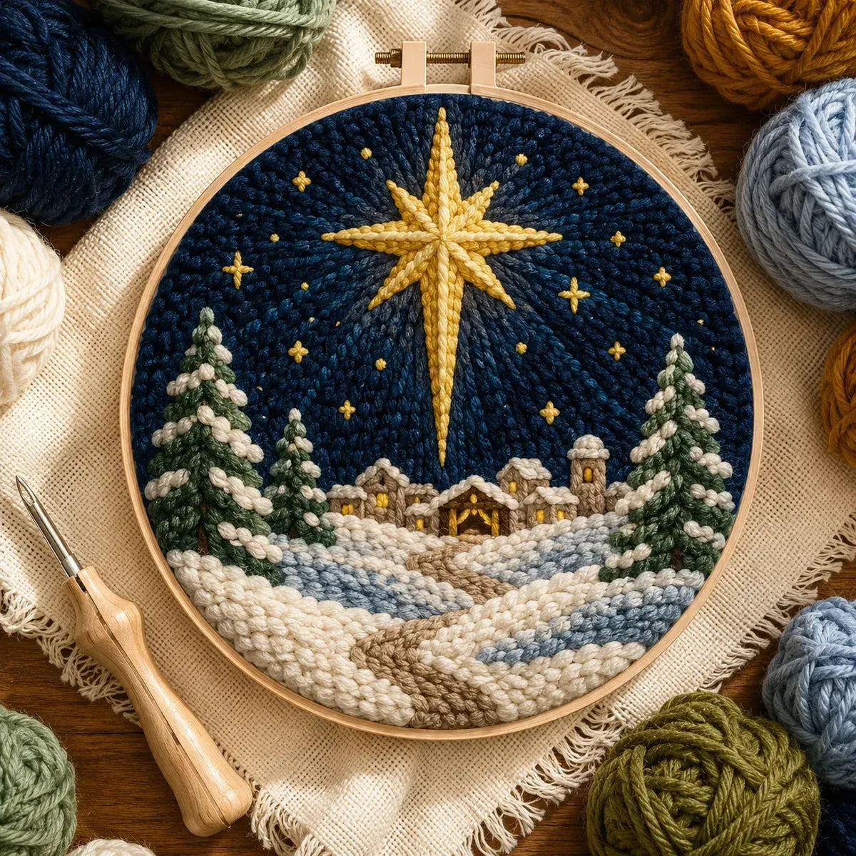 Beginner-Friendly Christmas Punch Needle DIY Kit