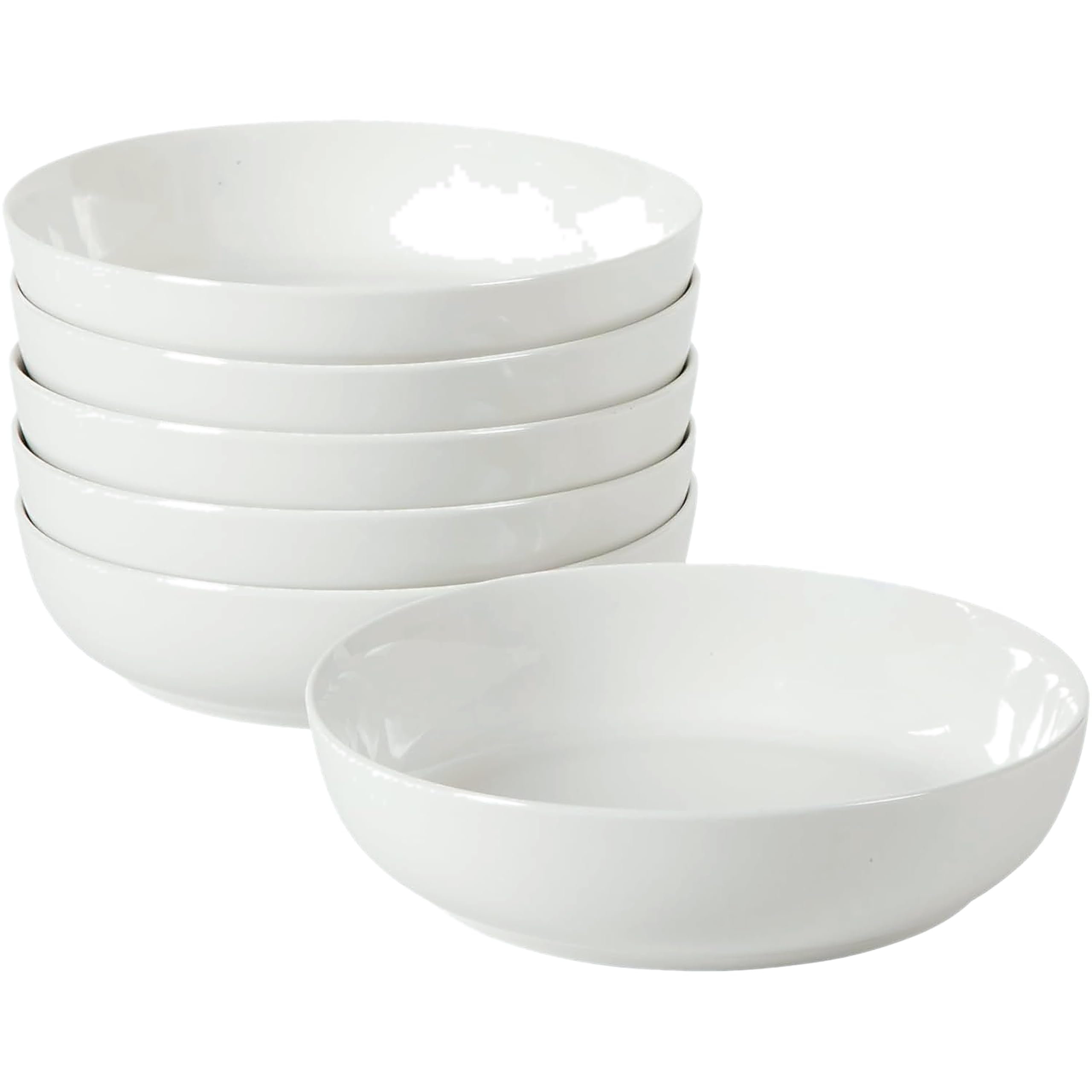 41oz Pasta Bowls Set of 6 – Wide Shallow Porcelain Salad Bowls