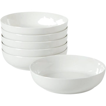 41oz Pasta Bowls Set of 6 – Wide Shallow Porcelain Salad Bowls