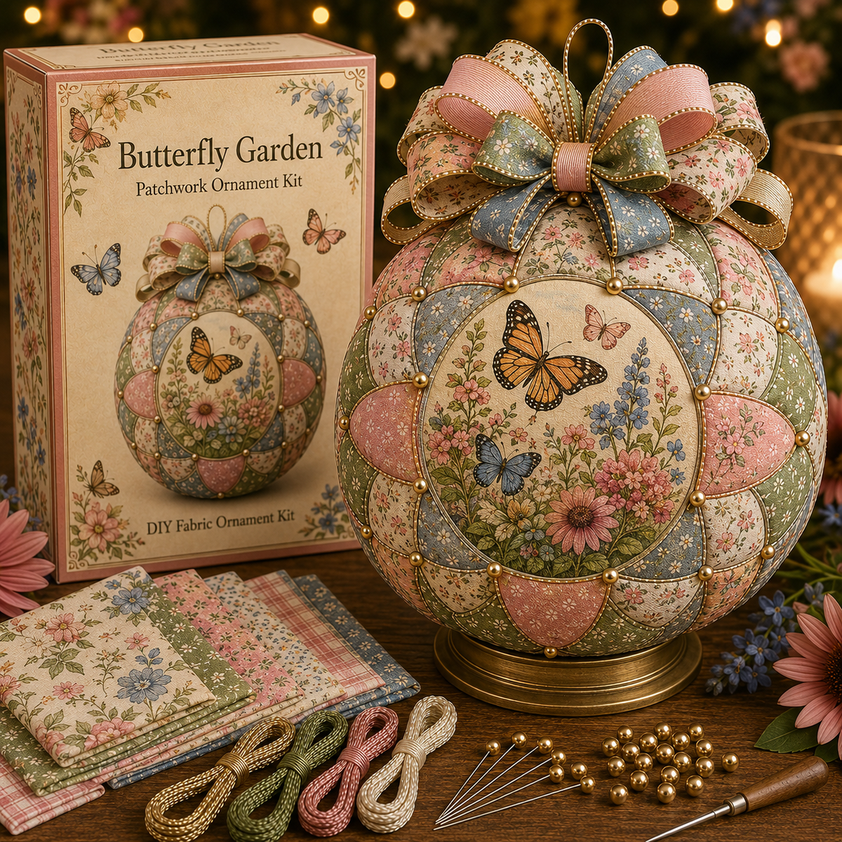 Garden & Birds Patchwork Ornament DIY Kit