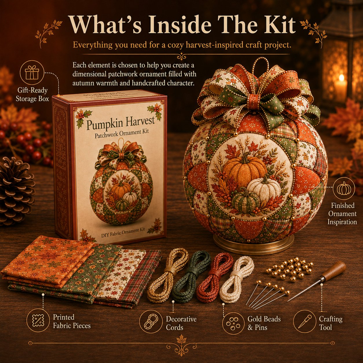 Autumn Thanksgiving Classics Patchwork Ornament DIY Kit