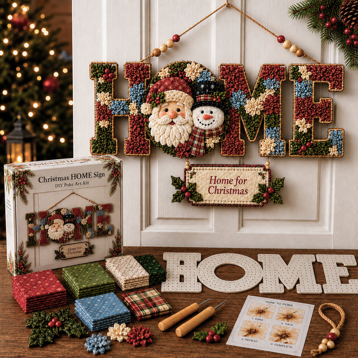 DIY Fabric Poke Art Home Sign Kit