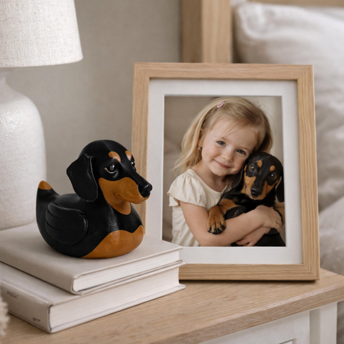 Dachshund Duck Figurine – Cute Doxie Rubber Duck Mashup Ornament
