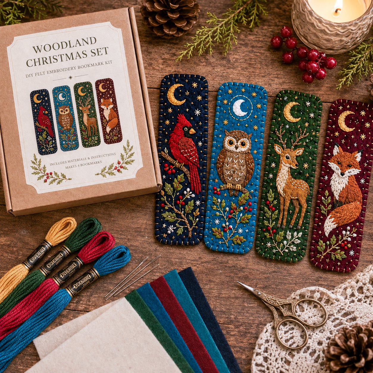 DIY Felt Embroidery Bookmark Kit