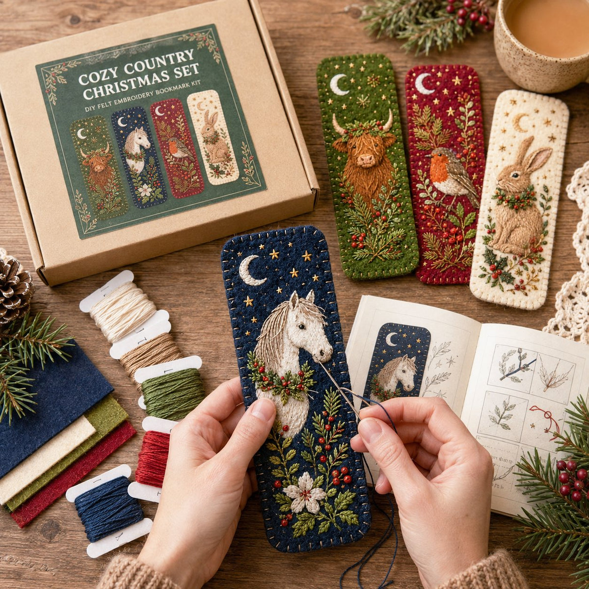 DIY Felt Embroidery Bookmark Kit