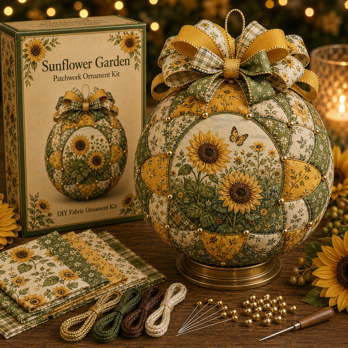 Garden & Birds Patchwork Ornament DIY Kit