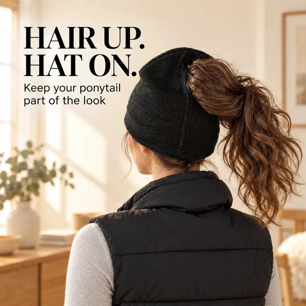 Women's Magnetic Ponytail Beanie