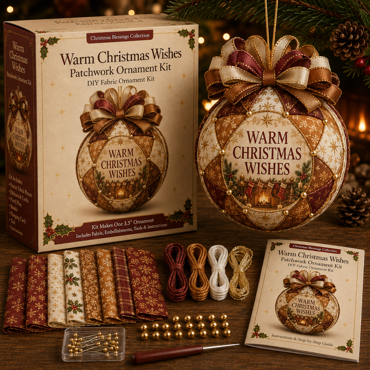 Christmas Blessings Patchwork Ornament DIY Kit