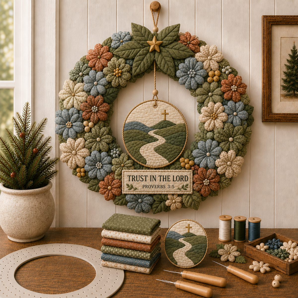 Faith & Scripture Fabric Wreath DIY Kit