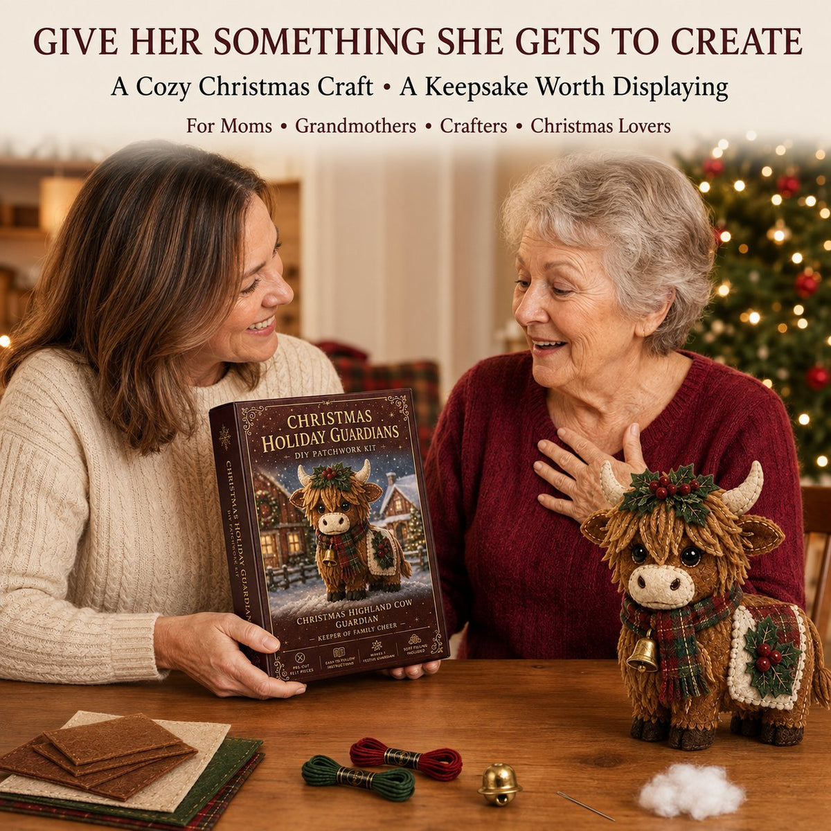 Beginner-Friendly Christmas Holiday Guardian Felt Patchwork Kit Collection