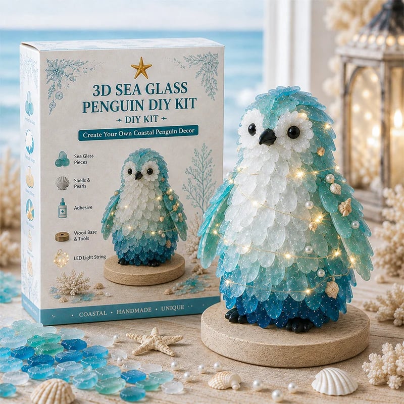 Beginner-Friendly DIY 3D Lighted Sea Glass-Style Art Kit Collection