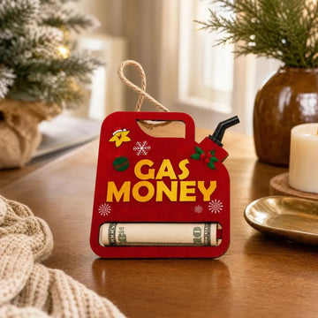 Christmas Gas Money Wooden Money Holder Set
