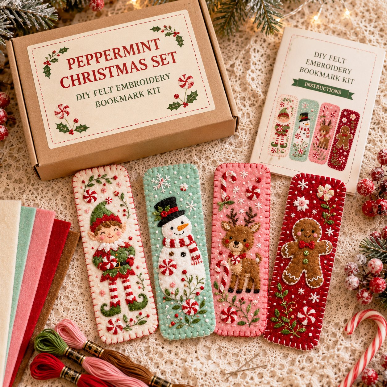 DIY Felt Embroidery Bookmark Kit