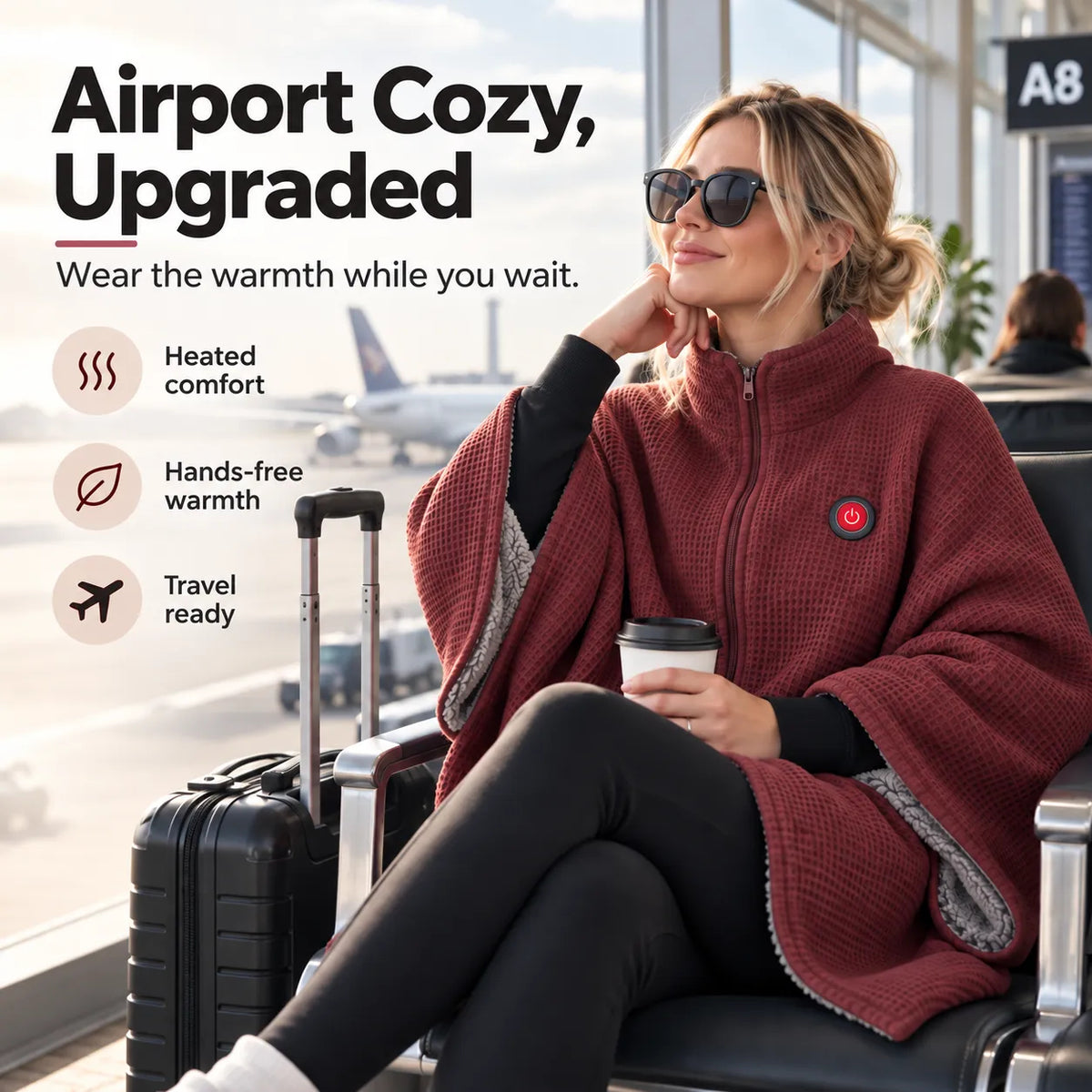 Wearable Heated Blanket Shawl