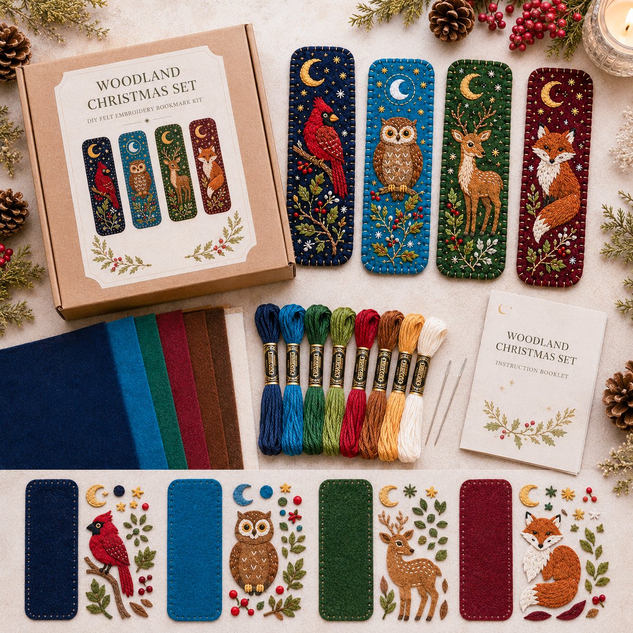 DIY Felt Embroidery Bookmark Kit