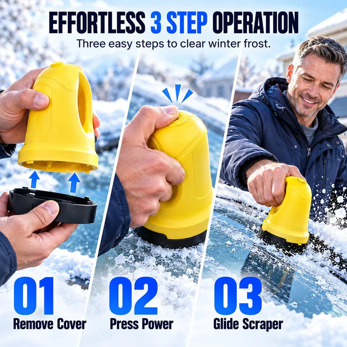 Electric Car Ice Scraper USB Rechargeable Winter Window Snow Removal Tool