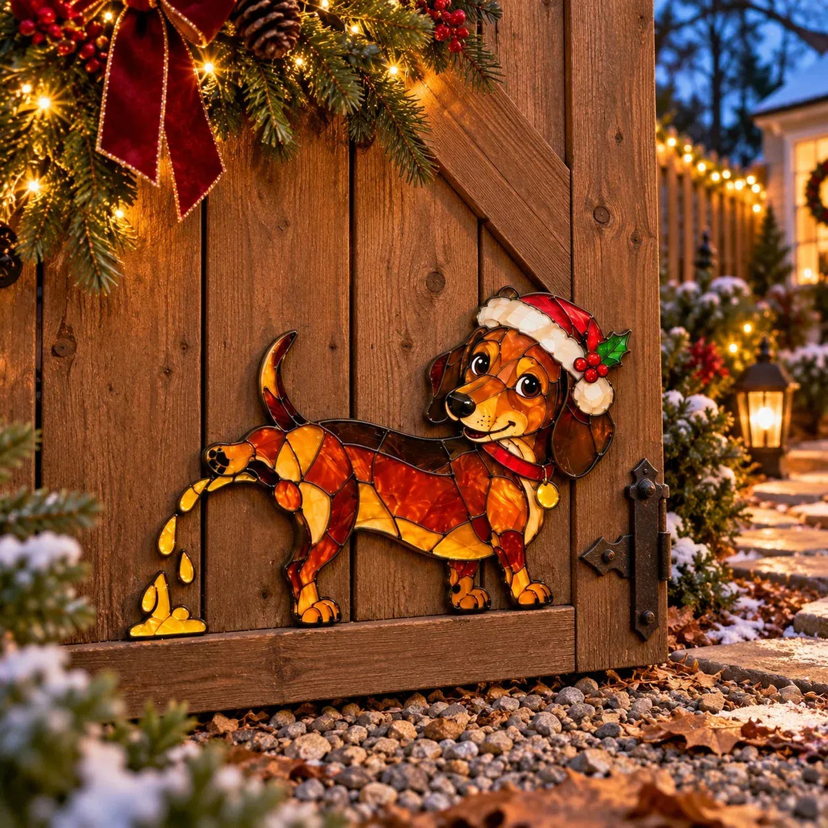 Funny Peeing Dachshund Christmas Decoration