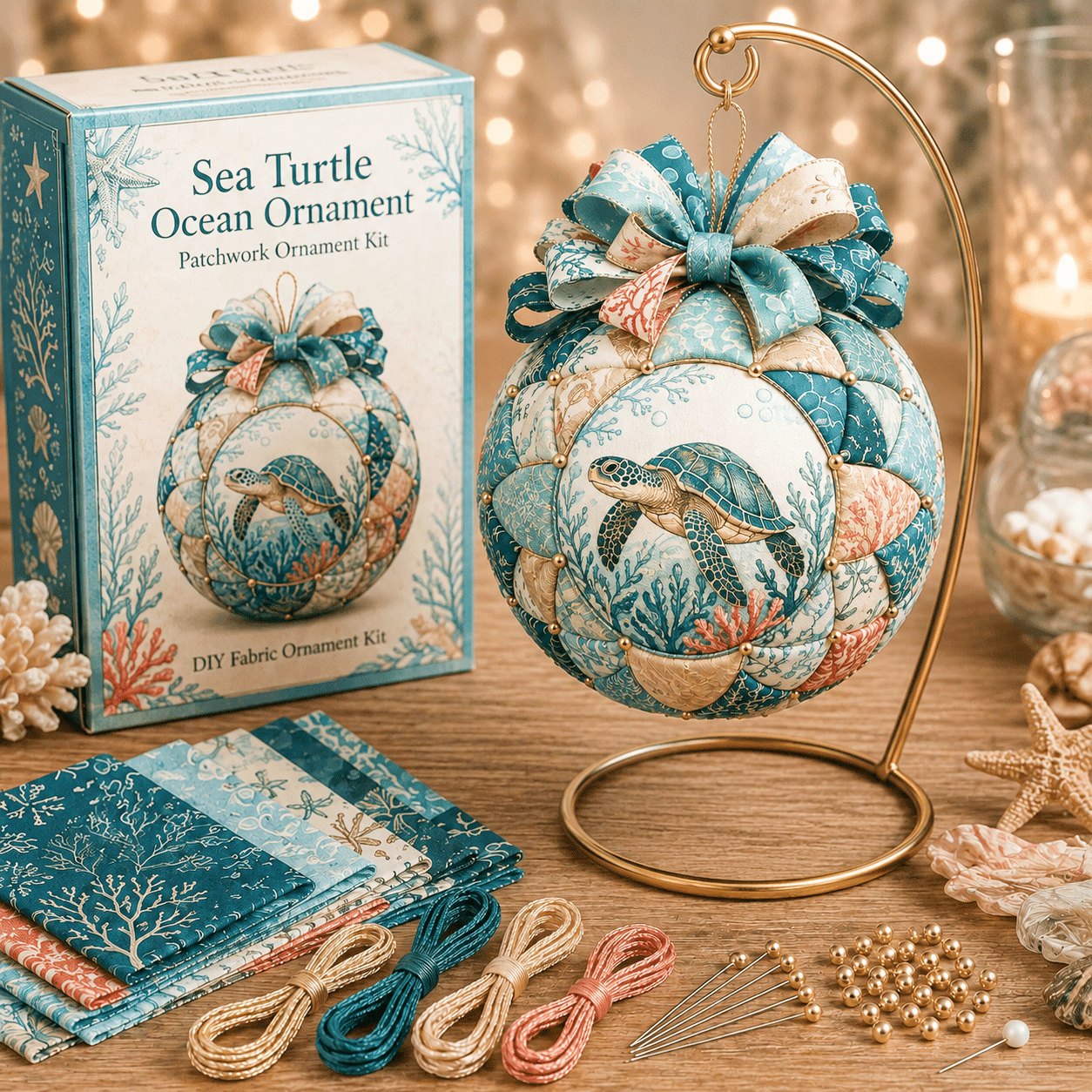 Beginner-Friendly DIY Ocean Treasures Patchwork Ornament Kit Collection