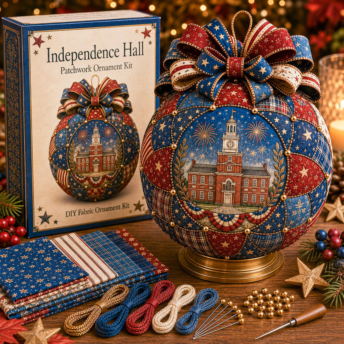 Patriotic & Military Tribute Patchwork Ornament DIY Kit