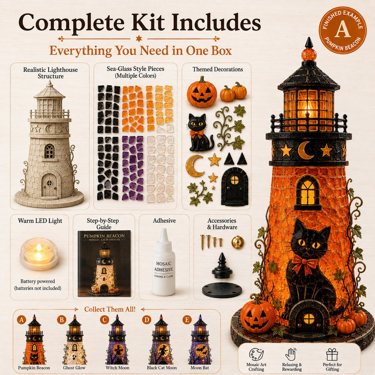 DIY Sea Glass  – Halloween Lighthouse Kit