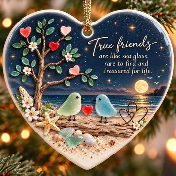 True Friends Sea Glass Ornament Keepsake