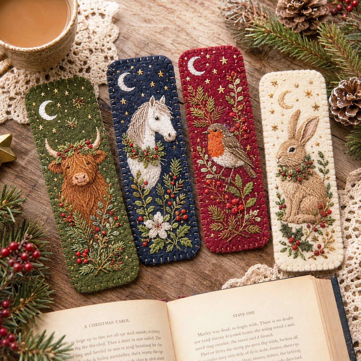 DIY Felt Embroidery Bookmark Kit