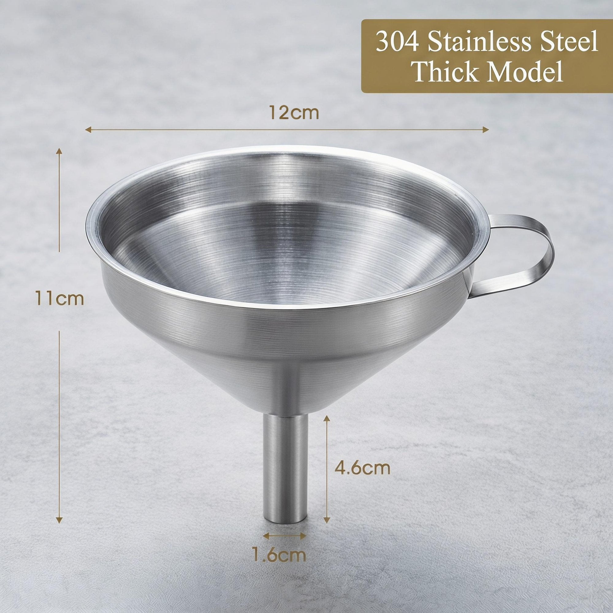 304 Stainless Steel Funnel with Filter Mesh