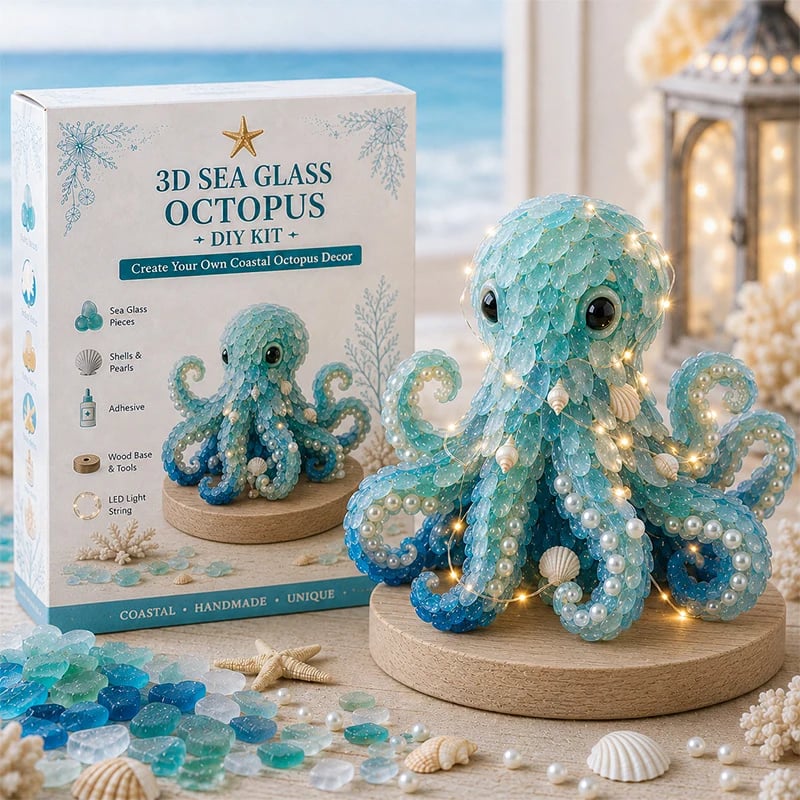 Beginner-Friendly DIY 3D Lighted Sea Glass-Style Art Kit Collection