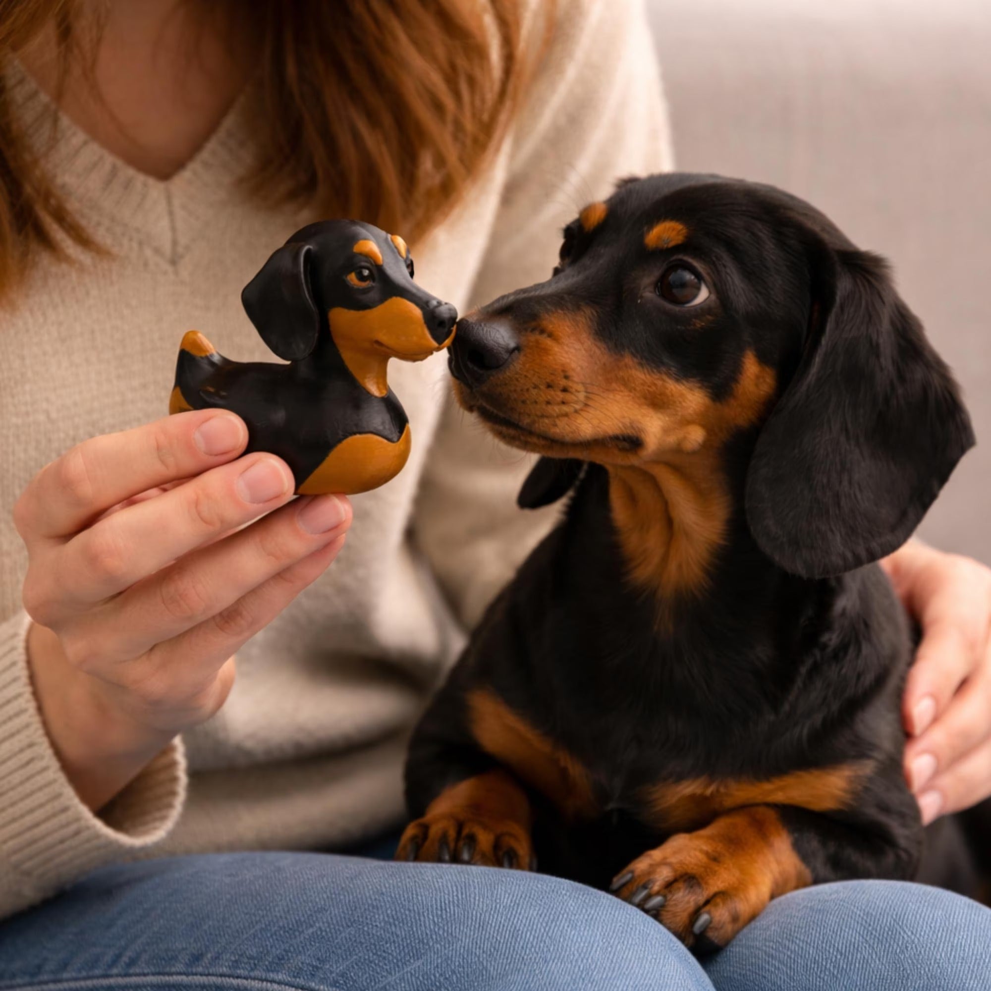 Dachshund Duck Figurine – Cute Doxie Rubber Duck Mashup Ornament