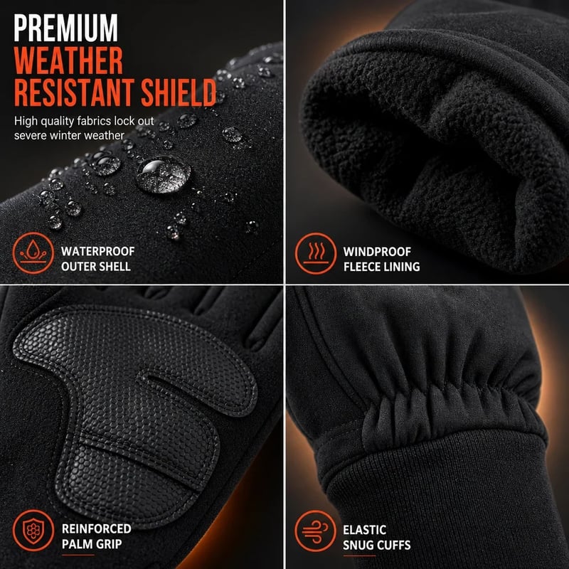 Electric Heated Gloves — Touchscreen & 5-Level Heat Control