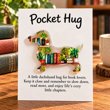 Book Lover Dachshund Pocket Hug