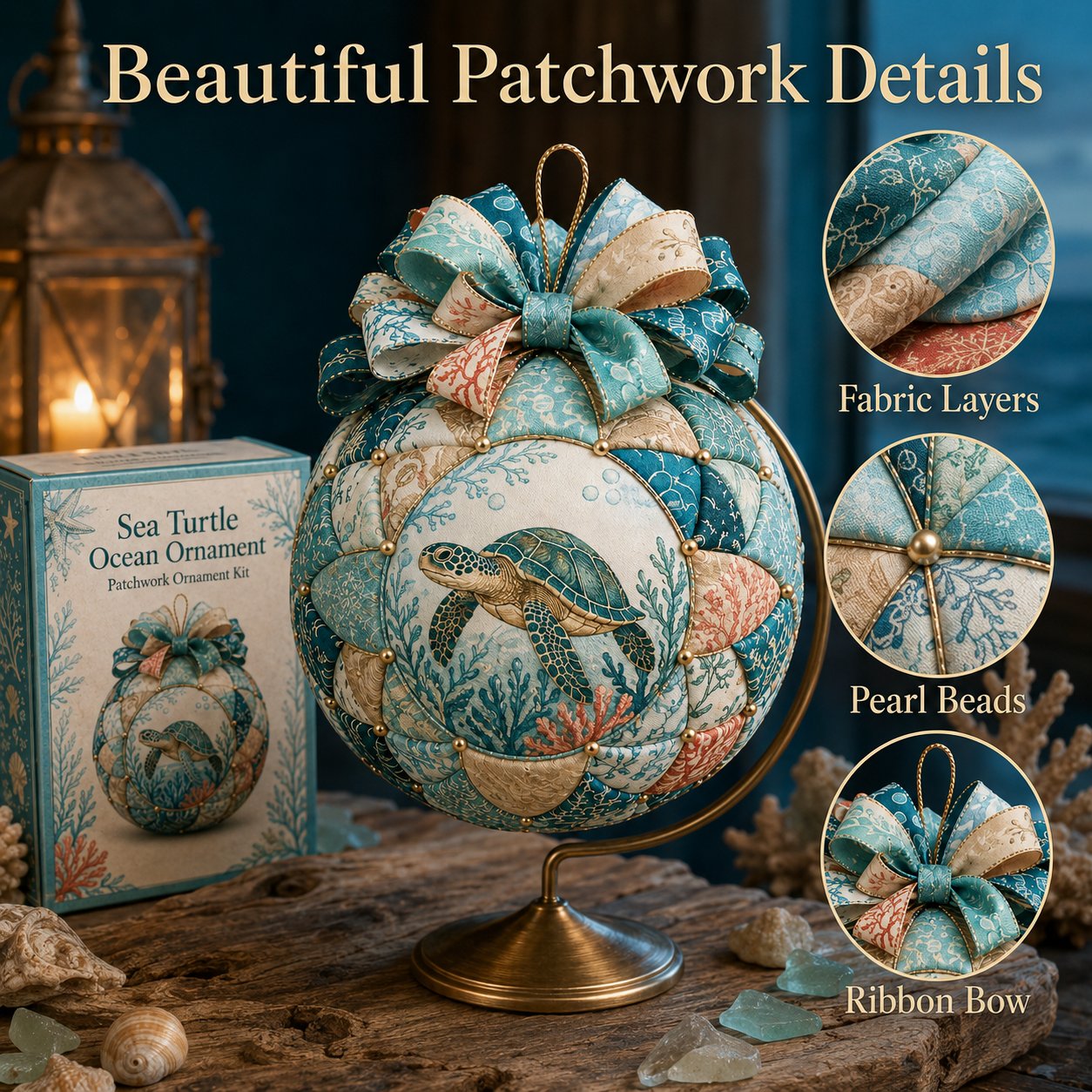 Beginner-Friendly DIY Ocean Treasures Patchwork Ornament Kit Collection