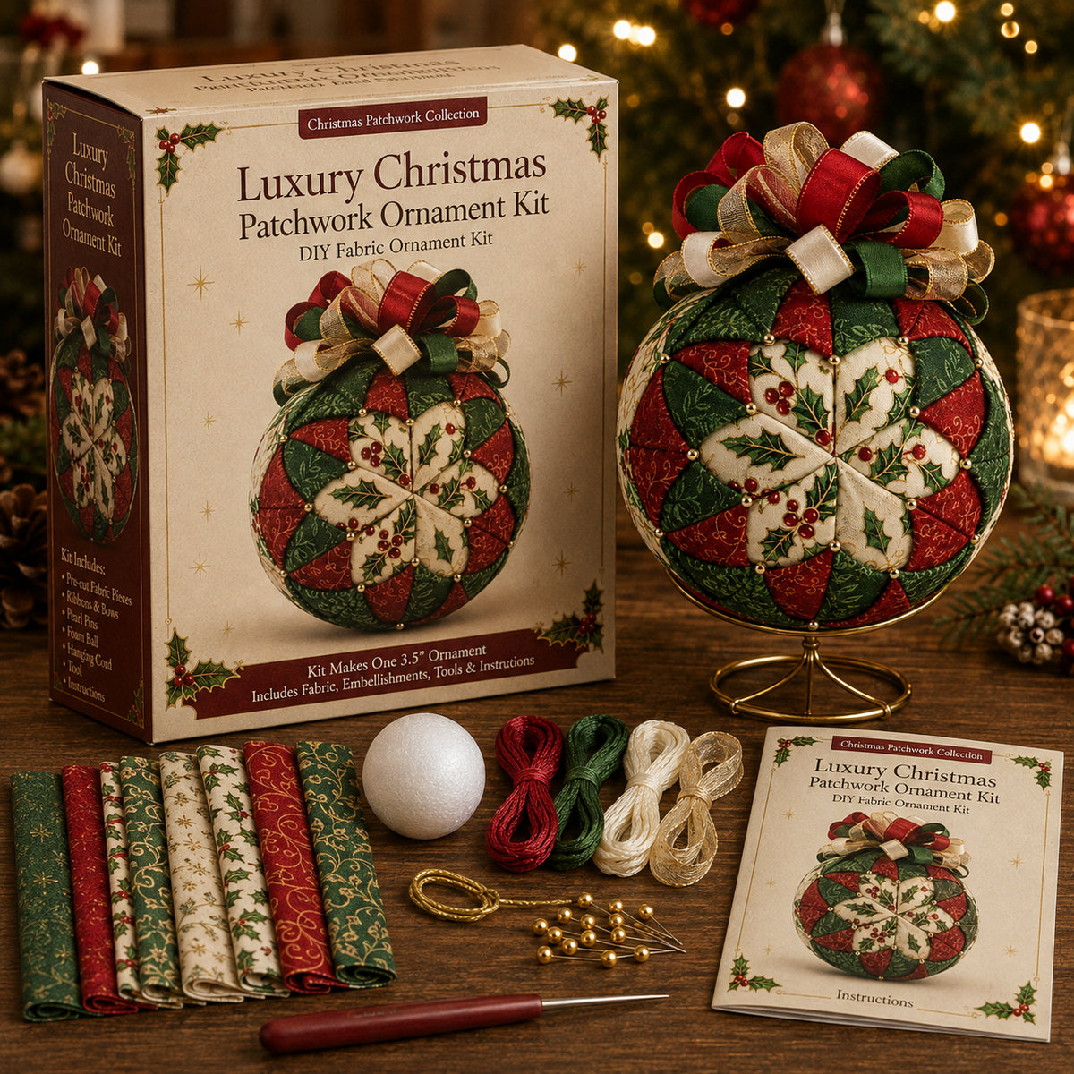 DIY Christmas Patchwork Ornament Kit