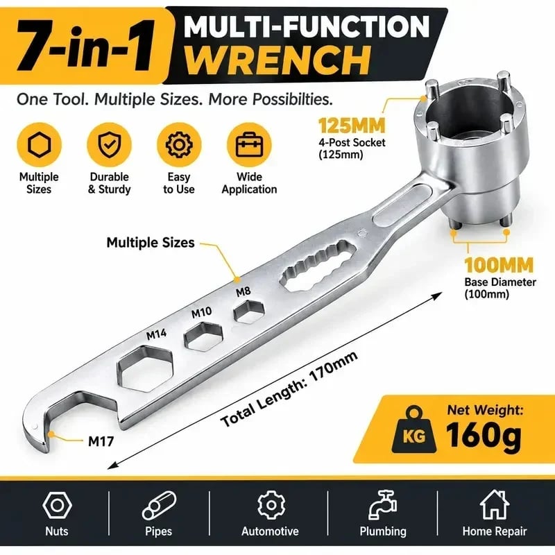 4-Prong Multifunctional Angle Grinder Wrench