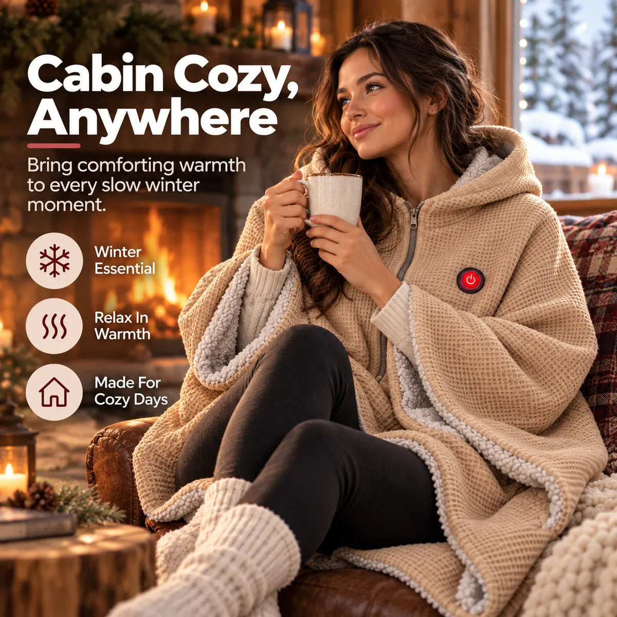 Wearable Heated Blanket Shawl