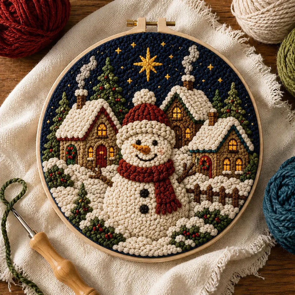 Beginner-Friendly Christmas Punch Needle DIY Kit