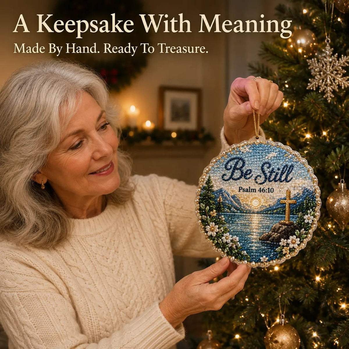 Beginner-Friendly Scripture Pearl Diamond Art Ornament DIY Kit