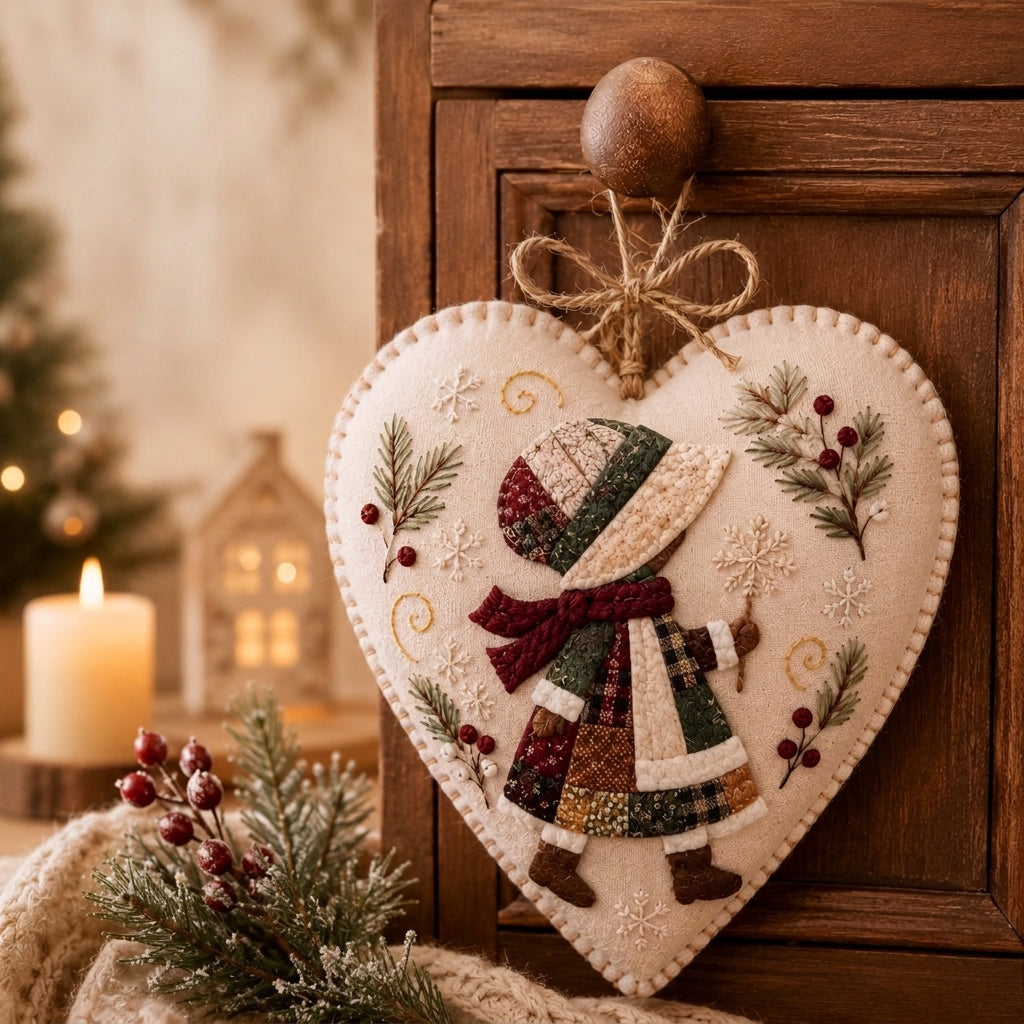 Stitched Seasons 3D Patchwork Heart Ornament DIY Kit