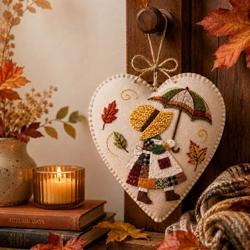 Stitched Seasons 3D Patchwork Heart Ornament DIY Kit