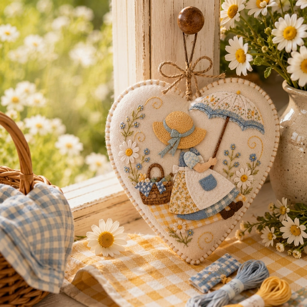 Stitched Seasons 3D Patchwork Heart Ornament DIY Kit