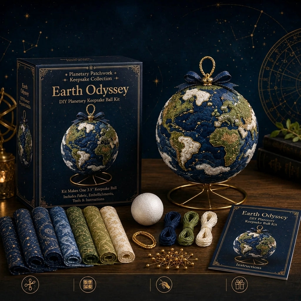 Stitched Worlds Collection | DIY Planetary Patchwork Keepsake Series
