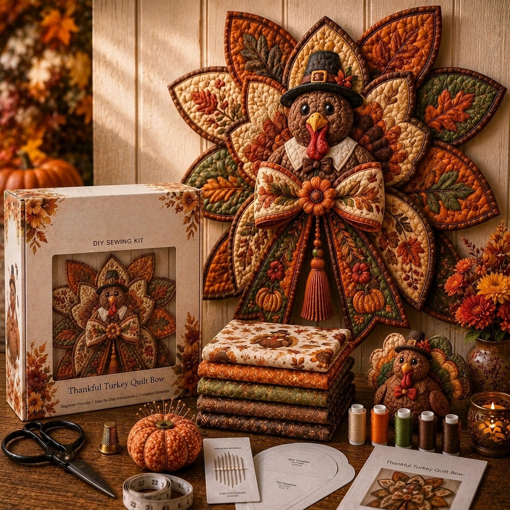 Thanksgiving Quilt Bow DIY Sewing Kit