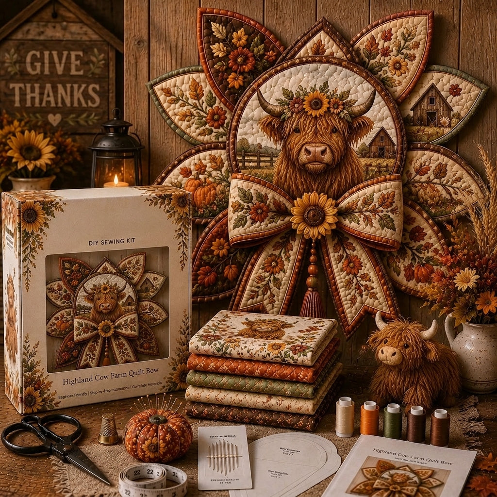 Thanksgiving Quilt Bow DIY Sewing Kit